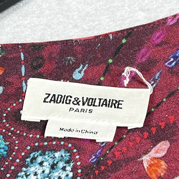 Zadig & Voltaire Dress Womens L Purple Remus Psyche Designer Long Sleeve A-Line - Picture 11 of 13